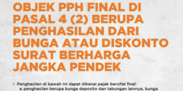 Kini, Penghasilan dari Bunga atau Diskonto Termasuk Objek PPh Final Pasal 4 ayat (2)