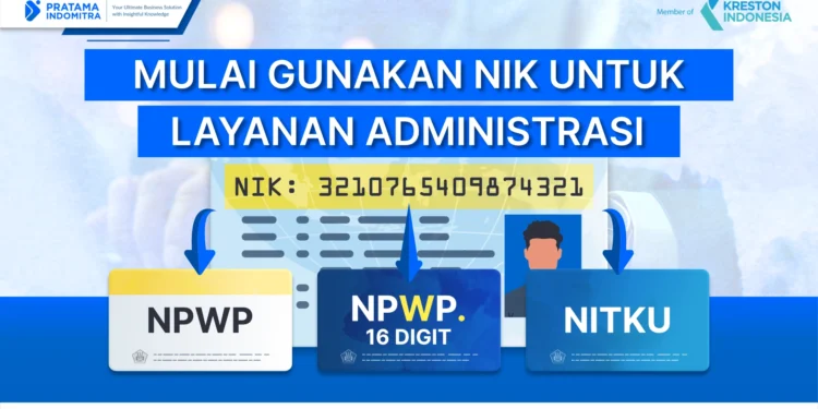 cover - NIK untuk Layanan Administrasi - Pratama Institute Wajib pajak mulai harus menggunakan nik sebagai npwp, npwp 16 digit, dan NITKU dalam layanan administrasi tertentu